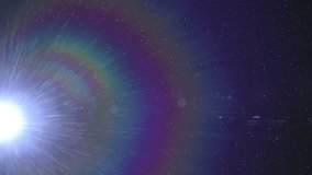 Bright star emerging sending lens flare driving cyan HUD graphic animating bars indicating progress. Astronomy, celestial, futuristic, interface, technology, digital, spacecraft - Powered by Shutterstock - Get 15% off with code: PIKWIZARD15