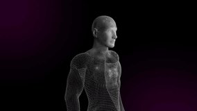 Purple glow emerging behind 3D particle bust initiating swirling ring sculpting full shape. Digital sculpture, abstract art, futuristic, holographic, innovation, technology, modern - Powered by Shutterstock - Get 15% off with code: PIKWIZARD15