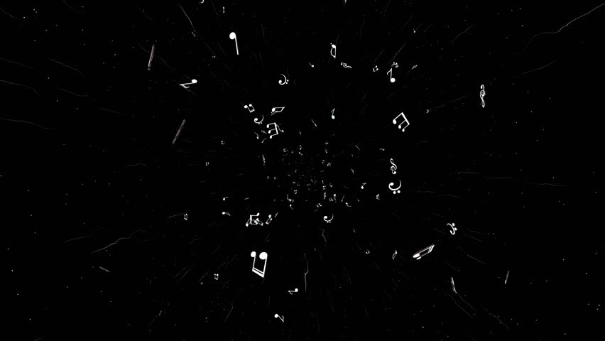 Falling Overlay Musical Notes Animation Background, on Alpha Channel, Loop
