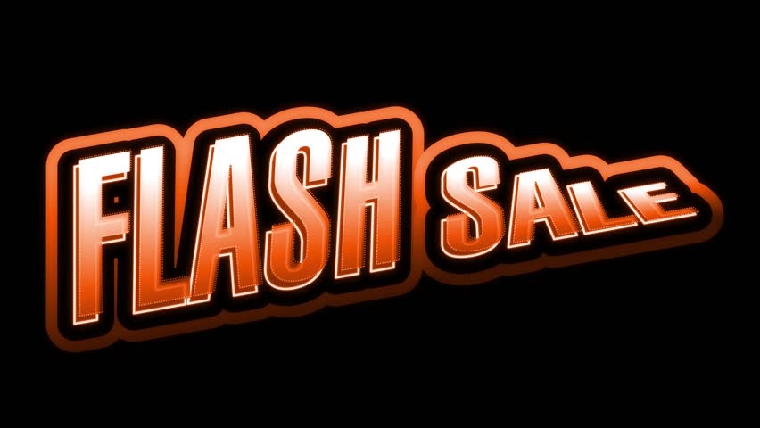 Sale text. Flash sale text on black background. Sale typography banner isolated. Big font animation. Modern typography sale banner. Smooth font text animation.