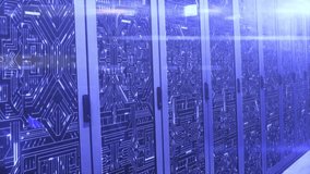 4K footage of a modern data center filled with server racks, showcasing AI computing, cloud storage systems, and high-speed data flow for global technology and cyber security concepts. - Powered by Shutterstock - Get 15% off with code: PIKWIZARD15