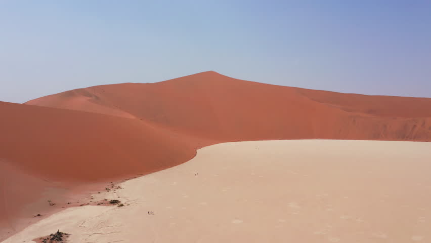Deadvlei red dunes, Sossusvlei, Drone shot