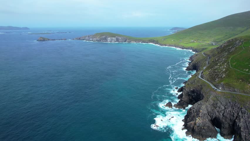 Slea Head Drive dramatic seascape and popular tourist route on The Wild Atlantic Way Epic Locations Ireland