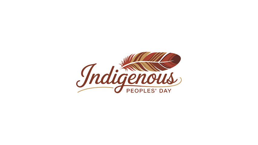Indigenous Peoples Day : animated text video on a white background for cultural celebrations or presentation intros.
