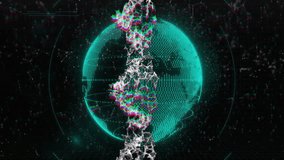 Globe rotating in code initiating cloud icon appearing linking icons to form security network. Cyberspace, digital, connectivity, encryption, data, technology, innovation - Powered by Shutterstock - Get 15% off with code: PIKWIZARD15