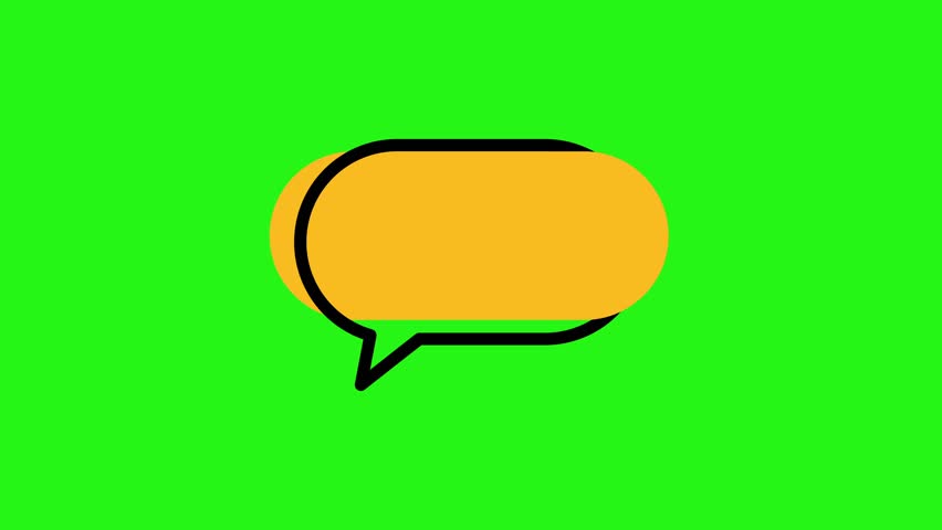 Animated speech quote frame in 4K with green screen background