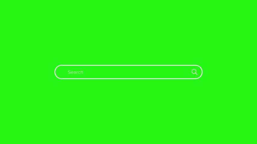 Search bar animation in 4K resolution with green screen background for SEO and online optimization