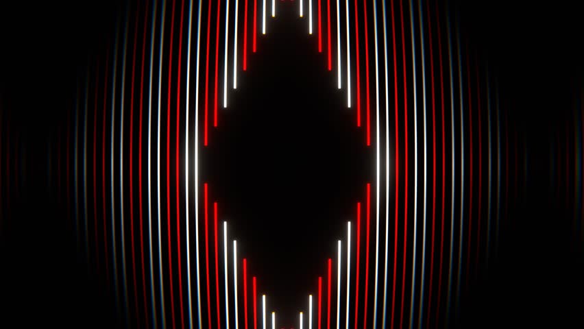 Red and White Neon Lines Moving in Turn Background VJ Loop in 4K
