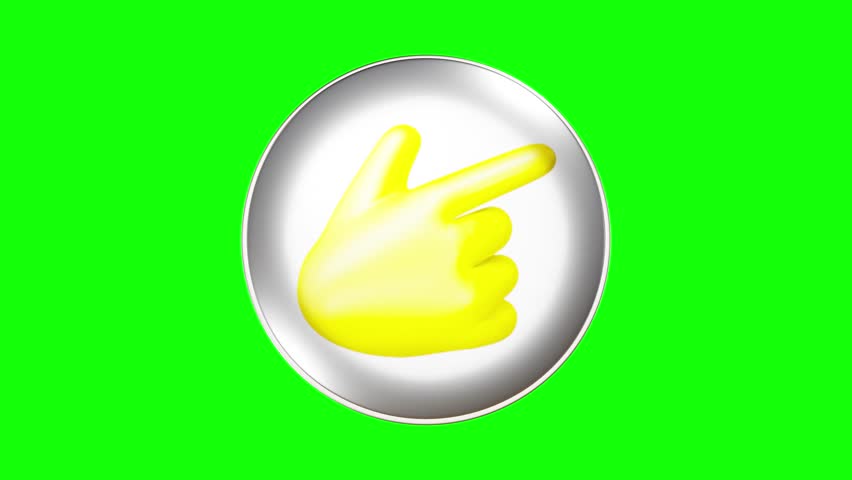 Right pointing index Emoji icon. Looping animate on green background. Footage. Circle 