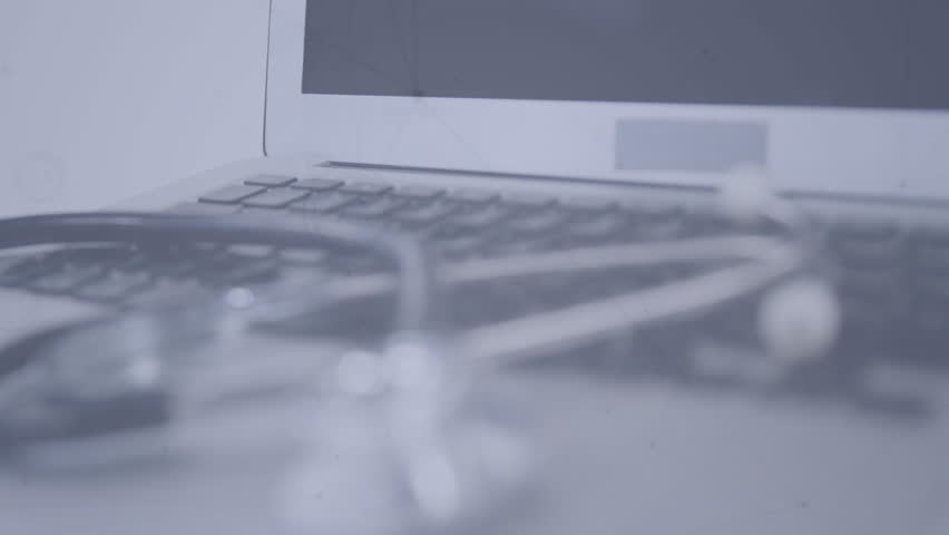 Soft-focus stethoscope on laptop focusing and forming icon network illustrating digital health. Medical, technology, communication, network, connectivity, innovation, healthcare - Powered by Shutterstock - Get 15% off with code: PIKWIZARD15