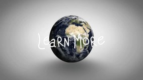 On start 3D globe rotating with fixed radial graphic wrapping Learn More encouraging exploration. Geography, global, connectivity, innovation, navigation, visualization, education - Powered by Shutterstock - Get 15% off with code: PIKWIZARD15