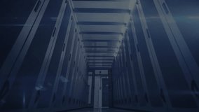 On start gold particles drifting in corridor, clustering lines linking nodes, forming world map. Technology, networking, digital, innovation, data, infrastructure, futuristic - Powered by Shutterstock - Get 15% off with code: PIKWIZARD15