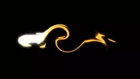 Two dynamic, fiery tendrils of orange and yellow light swirl and intertwine on a black background, suggesting mystical energy or abstract flame - Powered by Shutterstock - Get 15% off with code: PIKWIZARD15
