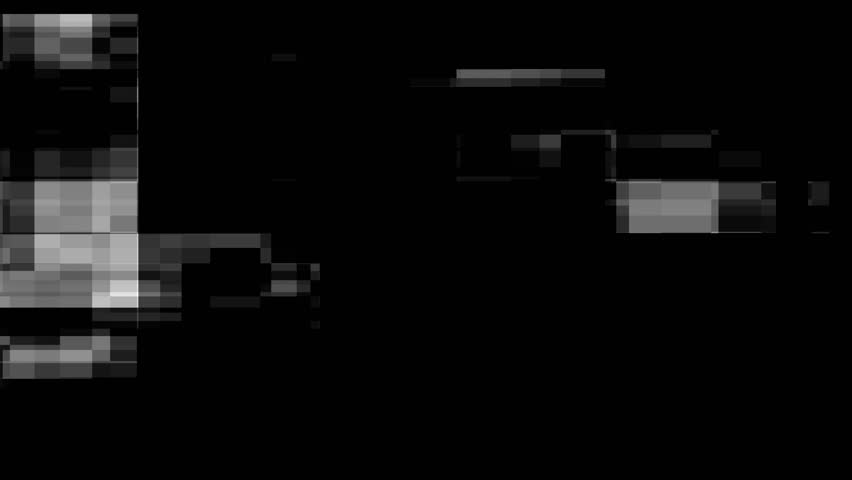 Glitch transition effect with aggressive noise distortion. Analog TV noise glitches overlay