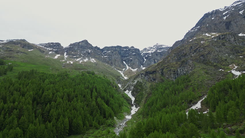Switzerland Alps, Aerial View Of Highest Mountains In Europe