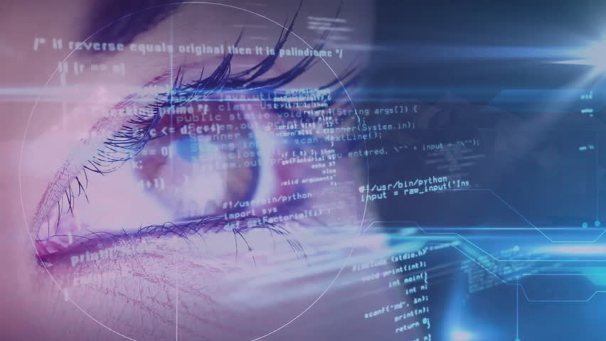 Targeting circle appearing on female eye causing code scanning across transparent UI for insight. Futuristic, technology, cybersecurity, digital, interface, data, innovation - Powered by Shutterstock - Get 15% off with code: PIKWIZARD15