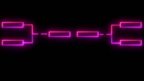glowing neon or outline championship single elimination tournament bracket or diagram isolated on neon . Fields for 8 players or teams, 4 from each side 4k - Powered by Shutterstock - Get 15% off with code: PIKWIZARD15