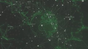 After network mesh fading in, digital globe forming sphere, rotating while nodes animating data. Technology, data visualization, cyberspace, connectivity, innovation, abstract, futuristic - Powered by Shutterstock - Get 15% off with code: PIKWIZARD15