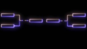glowing neon or outline championship single elimination tournament bracket or diagram isolated on neon . Fields for 8 players or teams, 4 from each side 4k - Powered by Shutterstock - Get 15% off with code: PIKWIZARD15