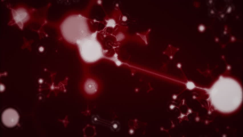 red backdrop initiating orbs and molecules drifting, neon-outlined letters revealing pulsing Party. Neon, futurism, animation, digital, vibrant, celebration, motion graphics