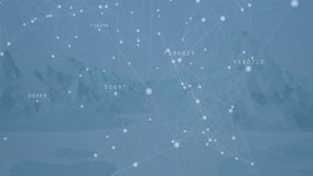 Light points materializing and linking into network simulating data flow over low-poly terrain. Technology, data, visualization, digital, innovation, abstract, futuristic - Powered by Shutterstock - Get 15% off with code: PIKWIZARD15