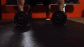 Man gripping dumbbells and descending into pushup starting world map overlay for fitness tracking. Strength, endurance, digital, fitness, workout, technology, motivation - Powered by Shutterstock - Get 15% off with code: PIKWIZARD15