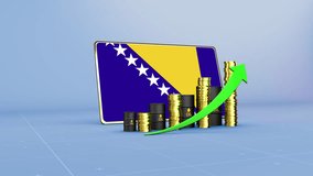 3D Infographic Showing Bosnia and Herzegovina Oil Revenue Growth Energy and Economy Data Visualization - Powered by Shutterstock - Get 15% off with code: PIKWIZARD15