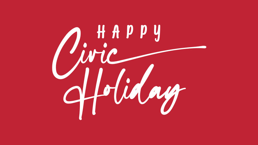 Happy Civic Holiday Text Animation, perfect for social media posts, invitations, banners, and greeting cards. - Powered by Shutterstock - Get 15% off with code: PIKWIZARD15
