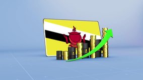 Brunei Oil Revenue Growth 3D Infographic for Energy and Economy - Powered by Shutterstock - Get 15% off with code: PIKWIZARD15