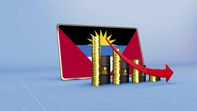 Antigua and Barbuda Oil Revenue Decline 3D Economic Crisis Infographic for Energy and Finance - Powered by Shutterstock - Get 15% off with code: PIKWIZARD15