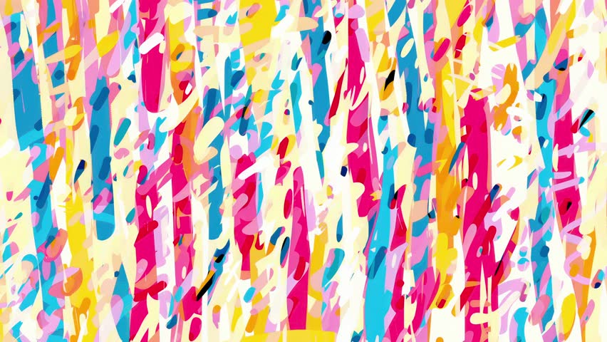 Playful animated background with cartoonish brush strokes, fun colors, and funky doodles. Perfect for creative visuals and looping motion projects.