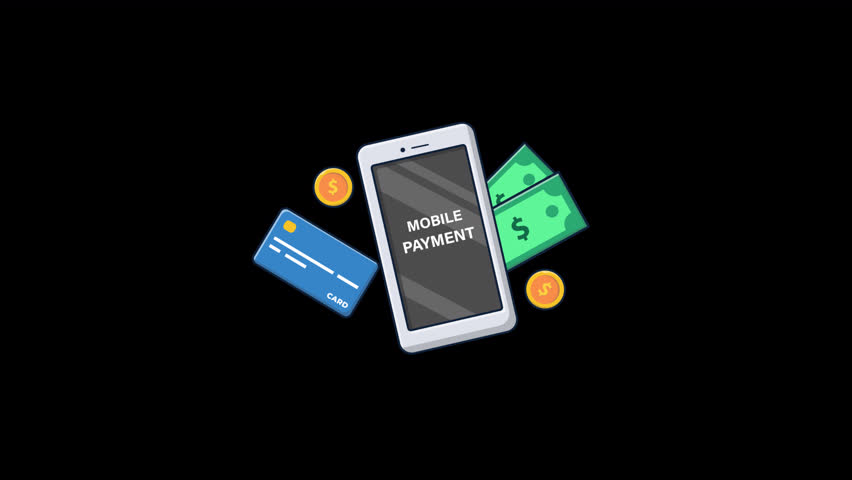 Animated Mobile Payment Concept Video - Transparent