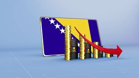 Bosnia and Herzegovina Oil Revenue Decline 3D Economic Crisis Infographic for Energy and Finance - Powered by Shutterstock - Get 15% off with code: PIKWIZARD15