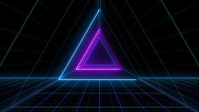 Retro style 80s video game background with triangle neon lights - Powered by Shutterstock - Get 15% off with code: PIKWIZARD15