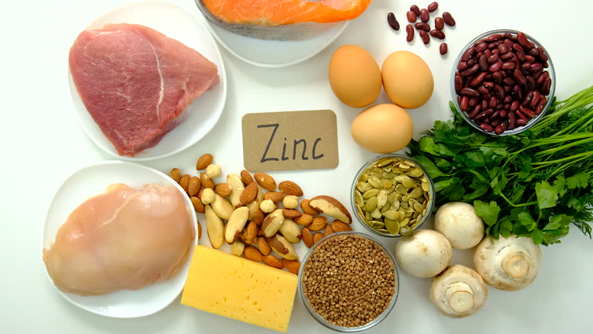 Foods contain zinc food. Selective focus.