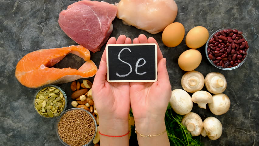 Foods contain selenium food. Selective focus.