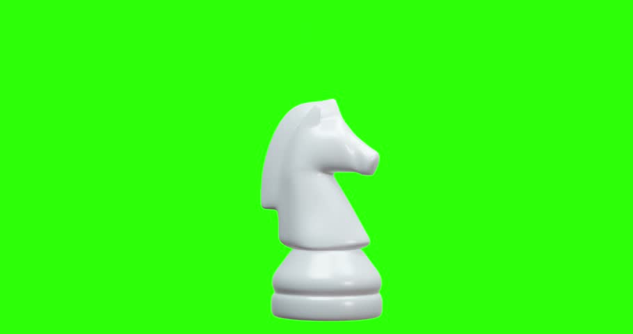 Knight on monochrome background. Chess concept. 3d render video. 