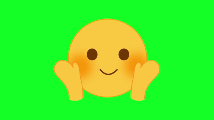 Emoji hiding eyes with hands in playful embarrassment. Green screen animated overlay for bashful or shy reactions.