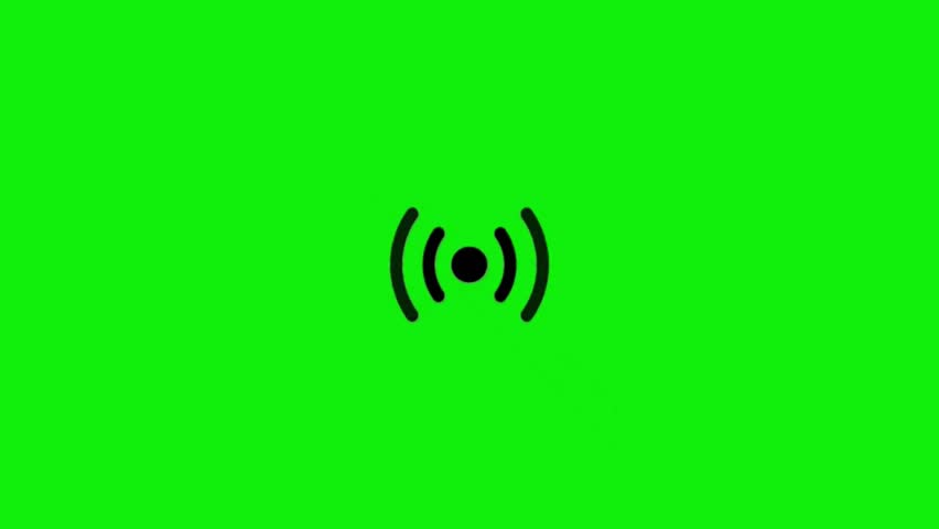 Wireless Signal Icon Animation | Green Screen Broadcast or Network FX