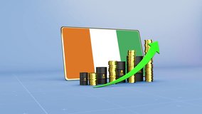 3D Infographic Showing Ivory Coast Oil Revenue Growth Energy and Economy Data Visualization - Powered by Shutterstock - Get 15% off with code: PIKWIZARD15