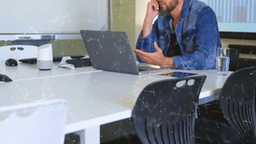 office professional making call after network icons appear driving digital link in business meeting. Collaboration, technology, connectivity, workspace, communication, digital, innovation - Powered by Shutterstock - Get 15% off with code: PIKWIZARD15