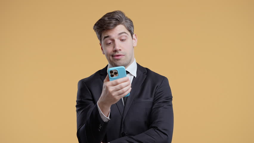 Bored Indifferent Businessman Scrolling Networks, Smartphone, Internet Addiction - Powered by Shutterstock - Get 15% off with code: PIKWIZARD15