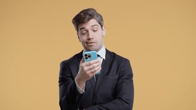 Bored Indifferent Businessman Scrolling Networks, Smartphone, Internet Addiction - Powered by Shutterstock - Get 15% off with code: PIKWIZARD15