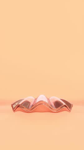 Summer 3D vertical loop animation shell pearl oyster sale discount infographic social media banner advertise poster beach ocean 1970s pink girly groovy vintage retro vibe trendy cartoon backgrounds