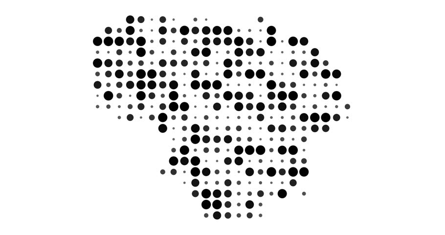 Generative Dot Grid Map of Lithuania