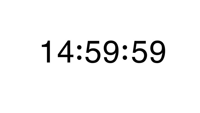From 15 Minute to 14 Minute Electronic Countdown Timer on a White Background