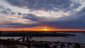 A stunning sunset 4K time-lapse capturing the famous view of Kremlin and the arrow in Nizhny Novgorod, where the Oka River flows into the mighty Volga - Powered by Shutterstock - Get 15% off with code: PIKWIZARD15