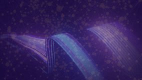 Digital ribbon emerging on start, oscillating in color wave particles drifting forming smooth loop. Abstract, luminosity, technology, motion, futuristic, vibrant, pattern - Powered by Shutterstock - Get 15% off with code: PIKWIZARD15