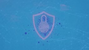 Shield starting particles coalescing into fingerprint then dissolving into network showing security. Cybersecurity, digital, protection, encryption, technology, futurism, abstract - Powered by Shutterstock - Get 15% off with code: PIKWIZARD15