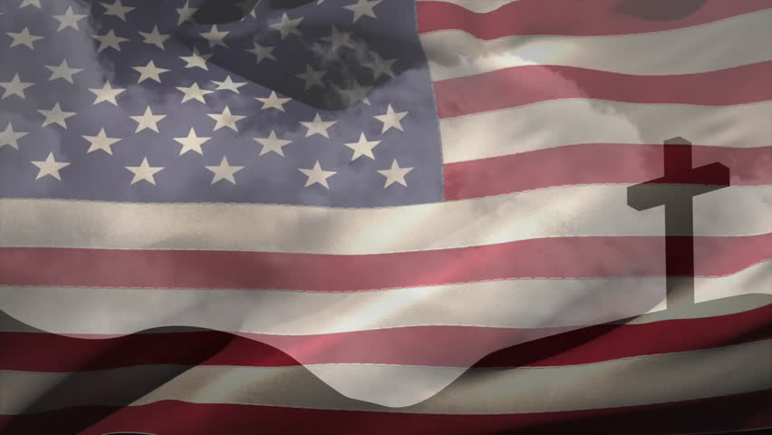 Flag filling frame, cross appearing at edge, stripes rippling gently, conveying patriotic symbolism. Patriotism, symbolism, allegiance, heritage, tradition, reverence, solemnity